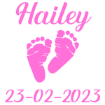 Deursticker Voetjes (Roze/Blauw)